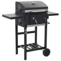 vidaXL Horno para pizza y barbacoa al aire libre 3 en 1 negro - details 1