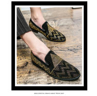 Zapatos Casuales De Cuero Para Hombres Con Diamantes Hechos a Mano En Italia Botines Slip-On Estilo Peluquero Cierre SLIP-ON - details 8