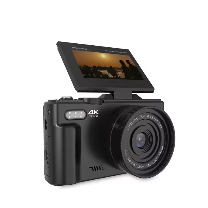 PRIXTON Cámara Digital XPLORER DV900, WiFi, App Móvil, Pantalla Giratoria LCD IPS, Resolución 4K y 64M, 9 Funciones de Cámara, Batería extraíble Recargable, Autonomía 1,5h, Tarjeta SD hasta 128GB - 1