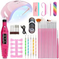 Kit Profesional De Esmeriladora Eléctrica USB Para Uñas Con Lámpara LED UV Y Secador De Manicura Gel Acrílico Set De Inicio - details 6