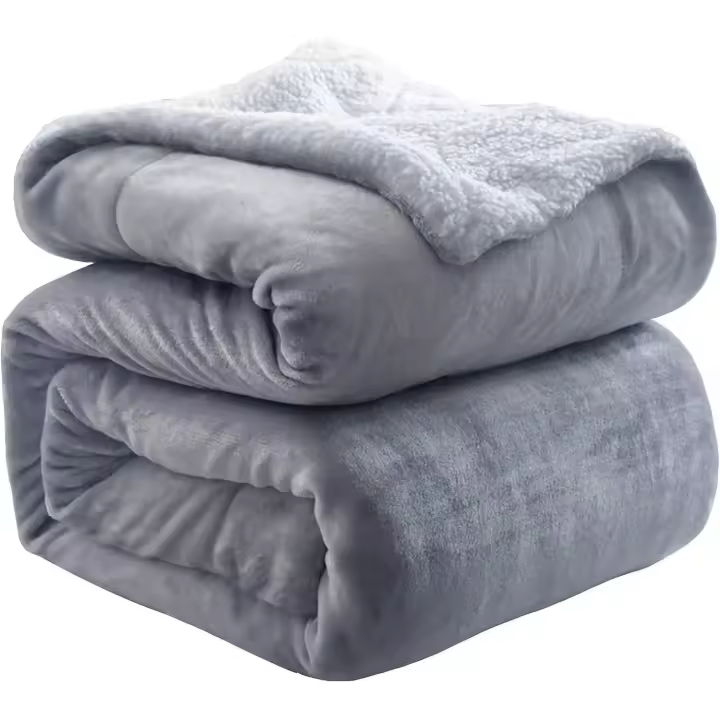 Manta Borrego de Terciopelo con Aspecto de Piel de Cordero Gruesa 100%Poliéster, Estilo Moderno en 6 Colores y 3 Tamaños -Mantas de Sofa, Polar, Franela -Invierno, Siesta cálida y Espesa - Doble Capa ultrasuaveEnvío desde España - 1