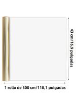 Papel De Embalaje Para Regalos 3m*43cm Mate Oro Para Árbol De Navidad Cumpleaños Y Festividades Papel De Artesanía Recubierto - details 1