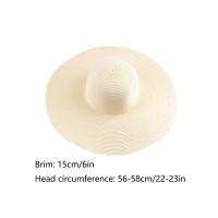 Gorro De Sol Para Mujer Con Gran Alas Plegable Verano Protección Solar Color Sólido Sombrero De Playa Casual Para Exteriores - details 13