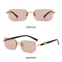 Gafas De Sol Rectangulares Sin Montura Para Hombres Y Mujeres Moda Retro Protección UV400 Viajes De Verano Tamaño Único - details 5