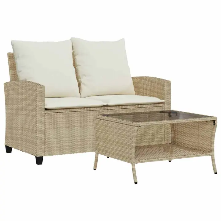 VidaXL Conjunto de jardín Abril sofá doble + mesa - 1