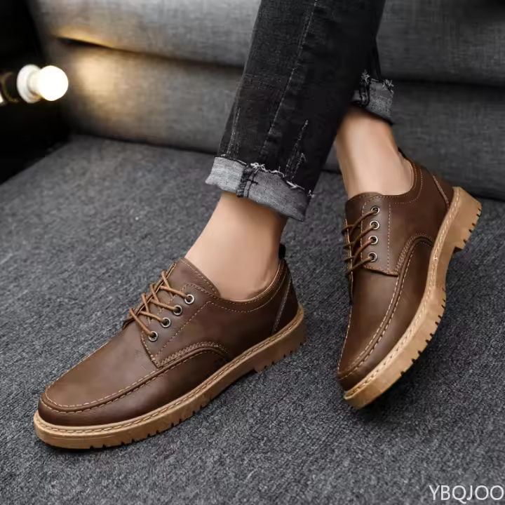 Zapatos Casuales De Cuero Para Hombre De Alta Calidad Moda Negocios Y Casual Zapatos De Negocio Clásicos De Lujo Versátiles Talla Verdadera Material De Suela De Goma - 1