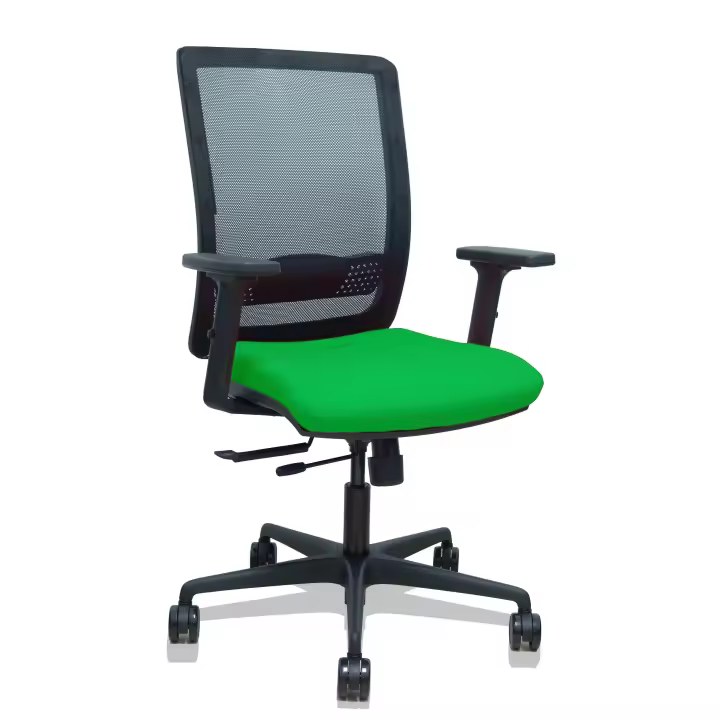 Silla Haches traslack malla negra asiento bali verde brazos 2D ruedas 65mm - 1
