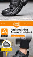 Zapatos De Seguridad Para Hombre Con Punta De Acero Respirables Y Ligeros Botas De Trabajo Durable Antipinchazos Y Antideslizantes Para Exterior - details 3