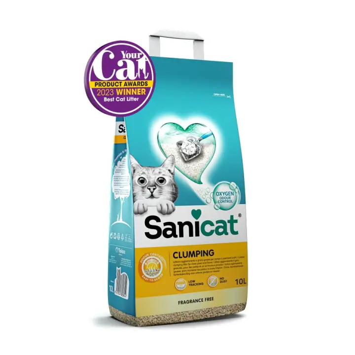 Sanicat - Arena para Gatos Aglomerante Clumping Sin perfume, patas y los suelos limpios 10 Litros - 1