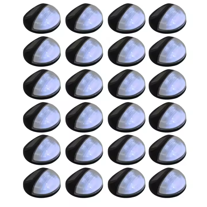 vidaXL 24x Lámparas Solares LED de Pared Exterior Redondass Iluminación Color Negro,  Plateado, y mas - 1