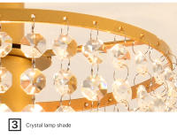 Lámpara De Techo LED De Cristal Dorado E27 Para Regalo Apto Para Pasillo Aisle Dormitorio Estudio Sala De Estar Cocina Iluminación Moderna - details 4