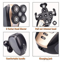 Afeitadora Eléctrica Recargable Portátil 5 En 1 Para Rostro Hombre Cuchilla Doble Borde Impermeable Máquina De Afeitar - details 3
