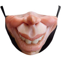 Mascarilla De Halloween Para Adultos Con Diseño Divertido De Expresiones Faciales En Algodón Mezclado Lavable Protección No Médica - details 5
