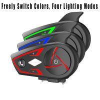Casco De Motocicleta Houtonsen S3 Con Intercomunicador Bluetooth Impermeable Luz Ambiental Tri-Color RGB Distancia De Intercomunicación 1000M - details 1