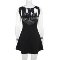 Vestido De Verano Para Mujer 2024 Estilo Europeo Y Estadounidense Cuello Redondo Sin Mangas Color Sólido Cintura Alta Manga Corta Casual Longitud De Rodilla - details 8
