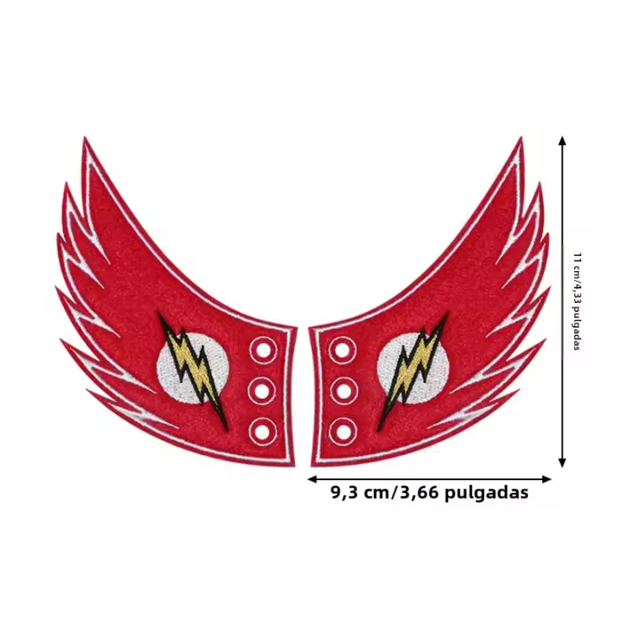 1 Par De Alas De Zapato Rojo Para DIY Decoraciones De Punta De Tela Bordadas Para Zapatillas Y Cordones Regalo De Año Nuevo Estilo Punk - 1