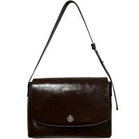 Nueva Bandolera Grande Retro Para Mujer 2025 Con Capacidad Alta Y Textura Estilo De Comercio Diario Tamaño Grande Color Marrón Oscuro Y Negro - details 4