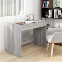 vidaXL Escritorio de madera contrachapada 101x50x76,5 cm en color Blanco/Gris hormigón/Gris sonoma y más | estructura resistente ideal para salón dormitorio o estudio - details 2
