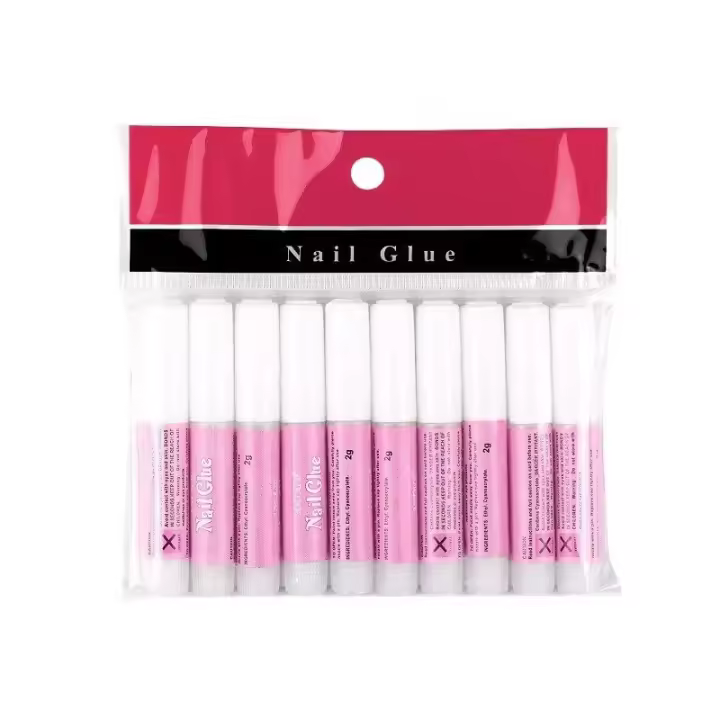 10 botellas de 2 G de adhesivo extrafuerte para uñas postizas, de seco y Super Resesto, para decoración de uñas. Yo uso profesional en salón y Hogar. - 1
