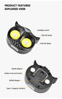 Linterna Frontal LiitoKala Owl LH-208 Recargable Con Batería AAA Ni MH Intercambiable Y Clip De Gorra Impermeable Para Actividades Al Aire Libre - details 6