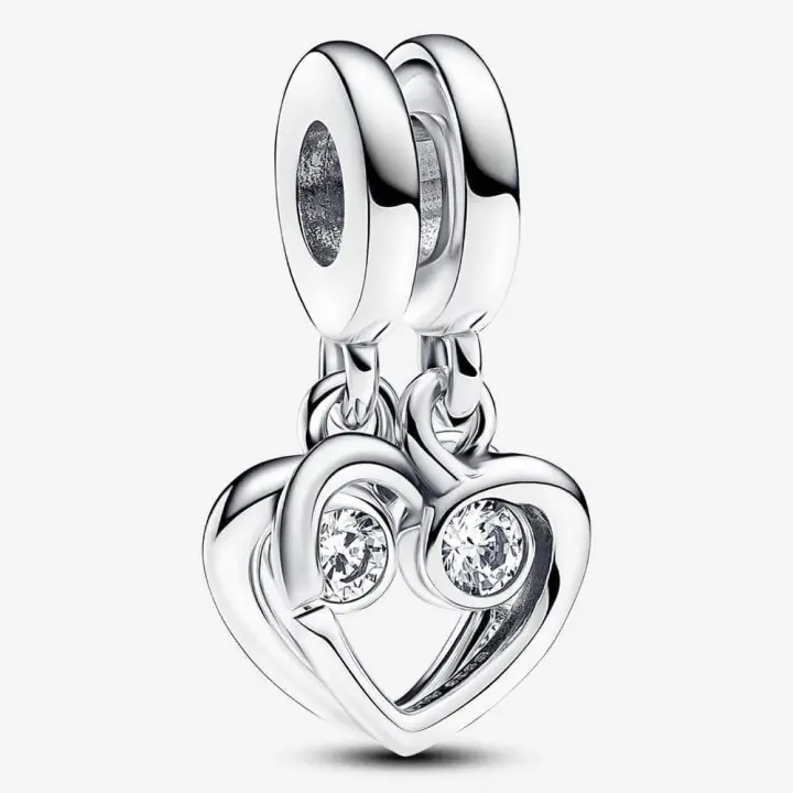 Pandora Charm de Colgante en Plata de Ley Colgante divisible Forever & Always，Incluye Caja Original - 1