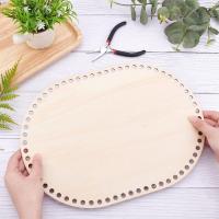 Base De Madera Natural Para Bolsa Oval 13.7x9.8"/35x25cm Para DIY Tejer Y Crochet Almacenamiento De Hilo Forma De Sílex - details 1