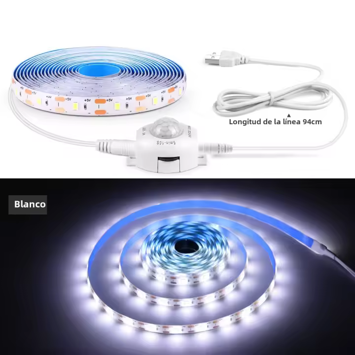 Tira De Luz LED Con Sensor De Movimiento PIR DC 5V USB Para TV Y Gabinete De Cocina Luz De Fondo Resistente Al Agua Para Dormitorio - 1