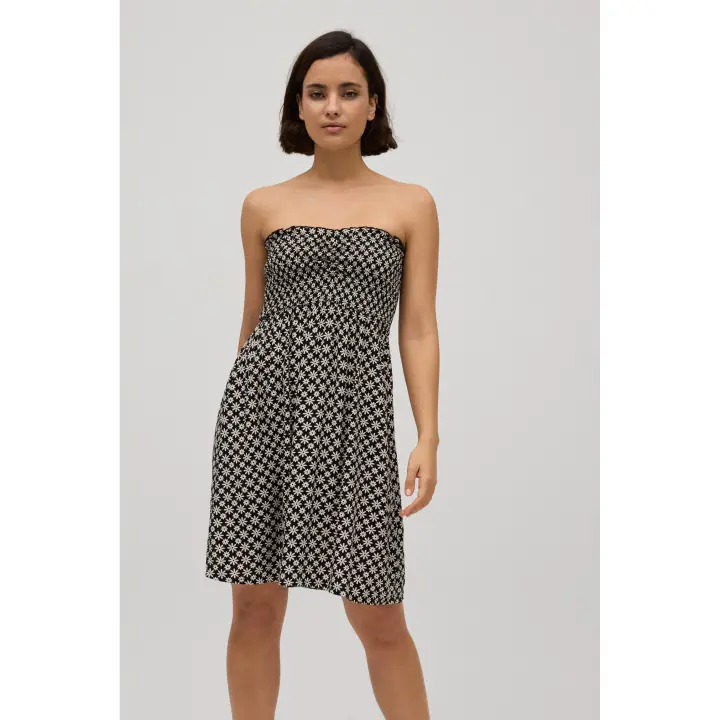 Ysabel Mora - Vestido corto sin tirantes estampado floral - 1
