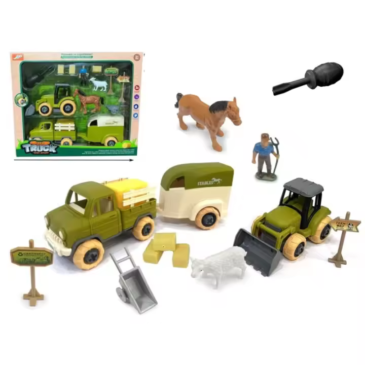 GRANJA CON TRACTOR Y FURGONETA - 1
