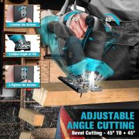 Actualización 21V 65mm 1500RPM Rompecabezas inalámbricos Electric Jig Saw Portable Multi-Funcion Woodworking Power Tool para Makita 18V Battery - details 5