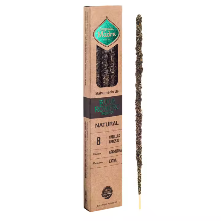 Sahumerio Natural de Ruda, Romero E Incienso - Sagrada Madre (8 Varillas Gruesas) - 1
