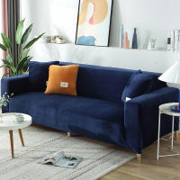 Cubierta De Sofá De Terciopelo Para Sala De Estar Color Gris Estirable Sólido Cubierta De Sofá Conjunto Funda Para Asiento Y Cojín 1PC - details 14