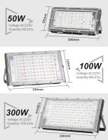 Lámpara De Inundación LED RGB 50W 100W 300W Con Control Remoto IP65 Impermeable Para Exteriores AC220V Con Enchufe UE - details 5