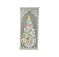 Cortina De Navidad 1x2 Escala Decorativa Para Puerta Con Diseño De Payaso De Nieve Y Árbol Adecuada Para La Mayoría De Uso Festivo Instalación En Techo Material De Poliéster Moderno - details 3