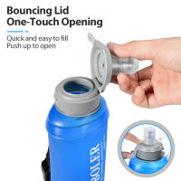 Botella De Agua Deportiva Plegable Y Ligera De 500ml Con Anillo En La Muñeca Antideslizante Para Correr Material TPU Suave - details 5
