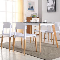 ORION91 Silla SIANA Comedor Vanguardista - Patas Madera, Polipropileno Blanco 42x47x76cm Comedor Oficina Salón Teletrabajo Cocina - SpazioLuzio - details 2