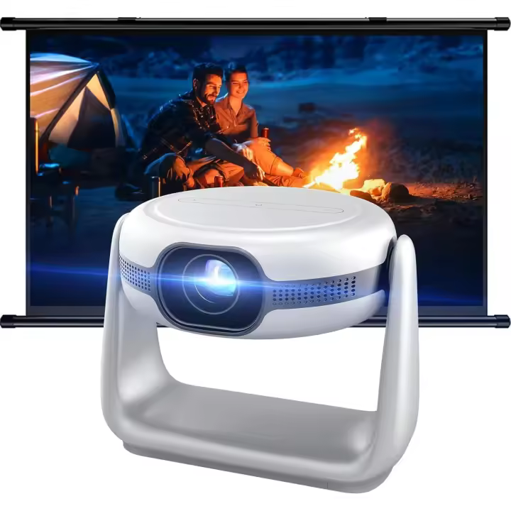 Proyector 4K Exterior con Batería, Autoenfoque y Corrección Trapezoidal | Proyector LED Full HD 1080P Compatible 4K con Bluetooth para Móvil, TV y Cine en Casa - 1