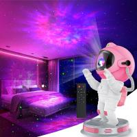 Proyector De Noche Estelar Con Timer Y Control Remoto Astronauta Galaxia Nebulosa Rosa 360° Ajustable Decoración Para Habitación De Niños - details 6
