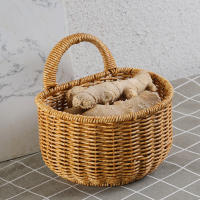 Cesta De Almacenamiento De Pared Hecha De Imitación Rattan Para Jengibre Y Ajo Cesta De Huevo Para Cocina Y Baño Ecológica Y Resistente - details 1