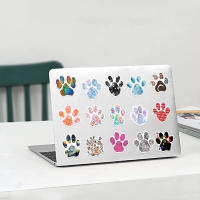 50PCS Pegatinas De Huella De Perro Y Gato Lindas Y Colores Vibrantes PVC Impermeables Para Decoración De Teléfonos Móviles - details 3