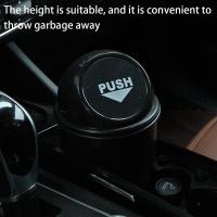 Cubo de basura de coche con tapa, pequeño plástico impermeable almacenamiento de residuos de basura para oficina hogar dormitorio, accesorios de coche (negro) - details 2