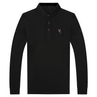 Camisa Polo Casual Para Hombres Con Bordado Manga Larga Color Sólido Moda Top Antiarrugas Para Verano - details 12