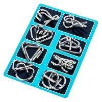 Juego De Rompecabezas Metálico Montessori 8Pcs/set IQ Mind Brain Teaser Educativo Para Niños Y Adultos Juguete Interactivo Alivio Mental - details 3