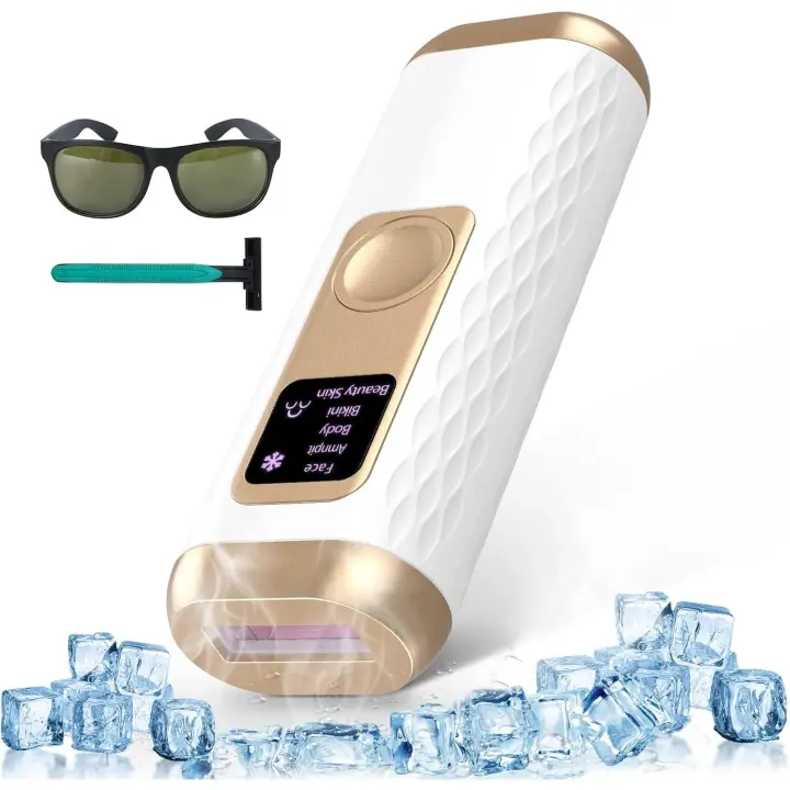 Depiladora de Luz Pulsada IPL, con Función de Enfriamiento, 999,900 Flashes 5 Niveles de Energía y 2 Funciones, Para Mujeres y Hombres, Cuerpo y Cara Bikini Piernas Axilas - 1
