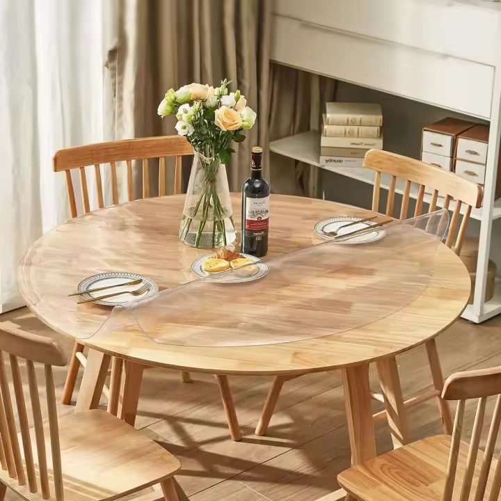 Mantel De PVC Transparente Y Mate Impermeable Y Resistente Al Aceite Para Cocina Y Comedor Cubierta Rectangular De Vidrio Suave - 1