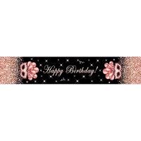 Corredor De Mesa En Forma De Rosas 35x180cm Negro Oro Para Cumpleaños Adulto Decoración Con Brillo Ideal Para Fiestas Internas Y Mujeres - details 6