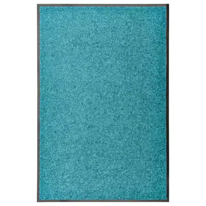 vidaXL Felpudo lavable azul cian 60x90 cm - 1