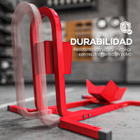 HOMCOM Caballete elevador de moto Soporte de taller para rueda de moto Soporte para caballete de moto - Calzo para rueda de 17 a 21 pulgadas Metal epoxi rojo - details 4