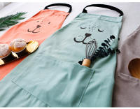 Delantal De Oso Cartoon Para Niños Y Adultos Mujer Delantal De Cocina Para BBQ Pintura Clase De Interés Del Hogar Herramientas De Limpieza Material De Algodón Sin Mangas Estilo Infantil - details 8