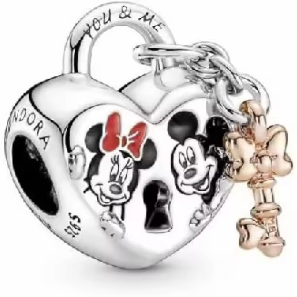 Pandora Abalorio de plata de ley y chapado en oro rosa de 14 quilates con mezcla de metal único de personajes，Incluye Caja Original - 1